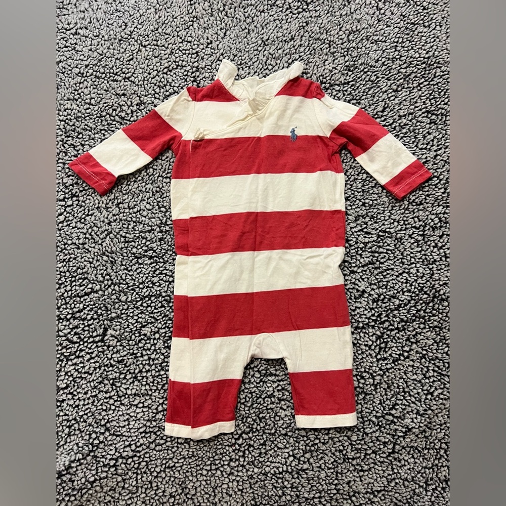 Ralph Lauren Baby Girl Cotton Long Sleeve Romper, 3 Months